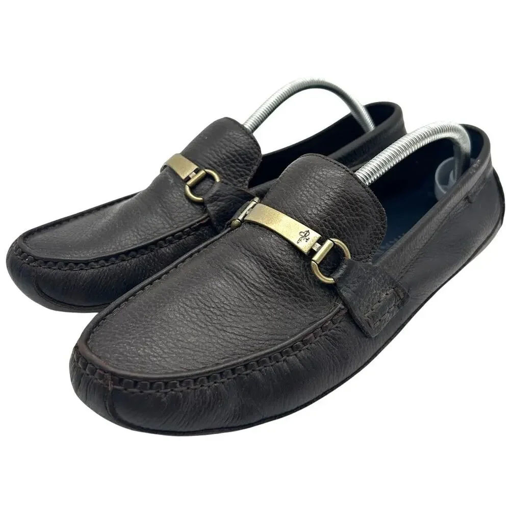 Cole Haan Pebbled Leather Driving Loafers Size 10.5 Preppy Classic Academia Moc